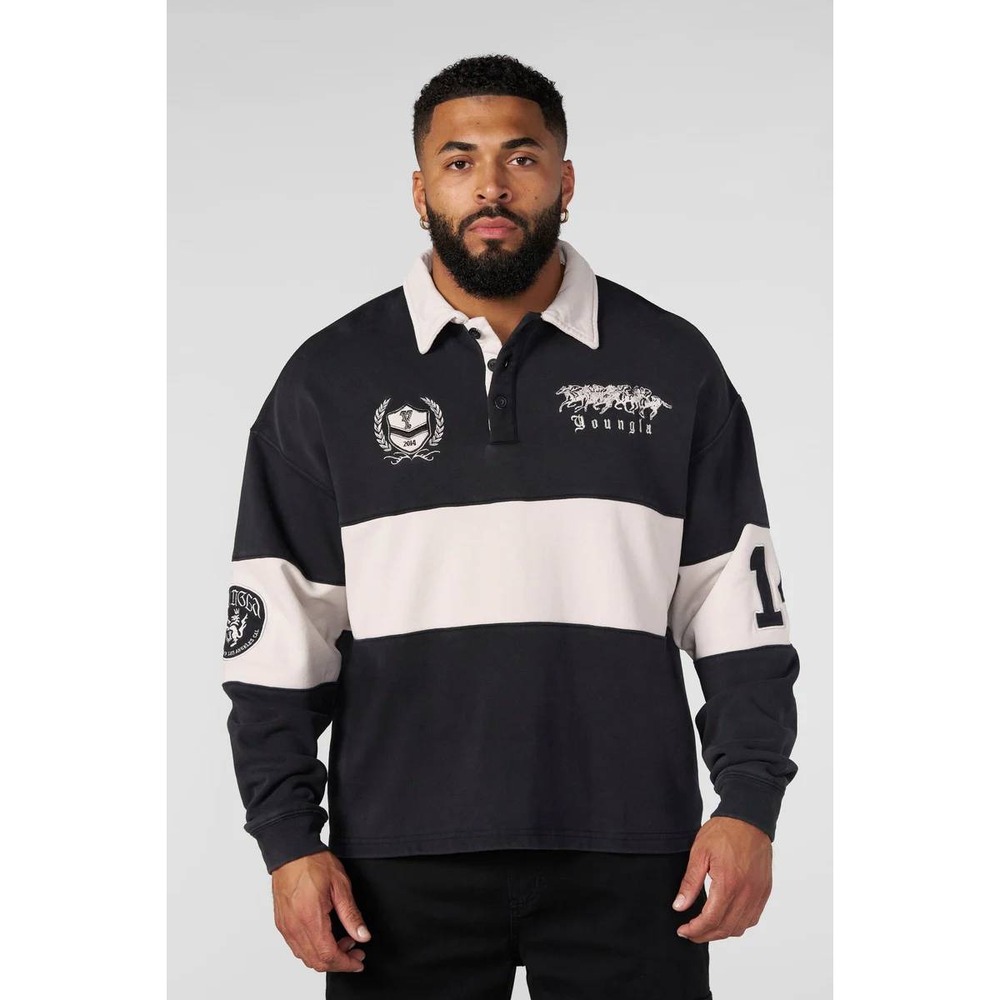 YoungLA 8045 Rugby Polo‎ Navy XXL New With Tags